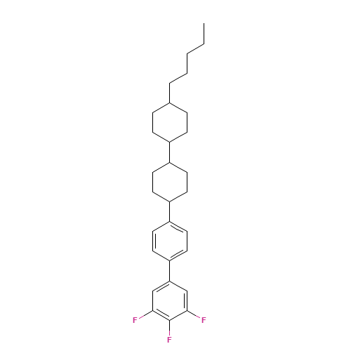 3,4,5-Trifluoro-4'-[(1's,4'r)-4'-pentyl-1,1'-bi(cyclohexyl)-4-yl]biphenyl (CAS: 137529-43-2) - Chemical Structure and Molecular Formula 