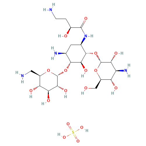 (2S)-4-Amino-N-{(1R,2S,3S,4R,5S)-5-amino-2-[(3-amino-3-deoxy-a-D-glucopyranosyl)oxy]-4-[(6-amino-6-deoxy-a-D-glucopyranosyl)oxy]-3-hydroxycyclohexyl}-2-hydroxybutanamide sulfate (1:2) (CAS: 149022-22-0) - Related Chemical Product