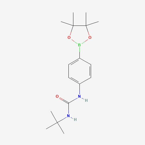 1-(2-Methyl-2-propanyl)-3-[4-(4,4,5,5-tetramethyl-1,3,2-dioxaborolan-2-yl)phenyl]urea (CAS: 874297-78-6) - Chemical Structure and Molecular Formula 