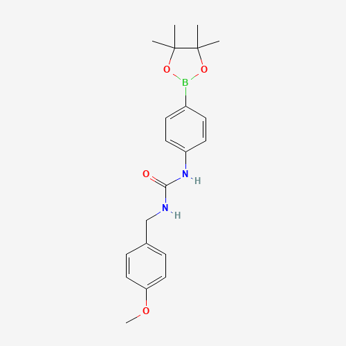1-(4-Methoxybenzyl)-3-[4-(4,4,5,5-tetramethyl-1,3,2-dioxaborolan-2-yl)phenyl]urea (CAS: 874298-21-2) - Chemical Structure and Molecular Formula 