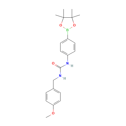 1-(4-Methoxybenzyl)-3-[4-(4,4,5,5-tetramethyl-1,3,2-dioxaborolan-2-yl)phenyl]urea (CAS: 874298-21-2) - Chemical Structure and Molecular Formula 