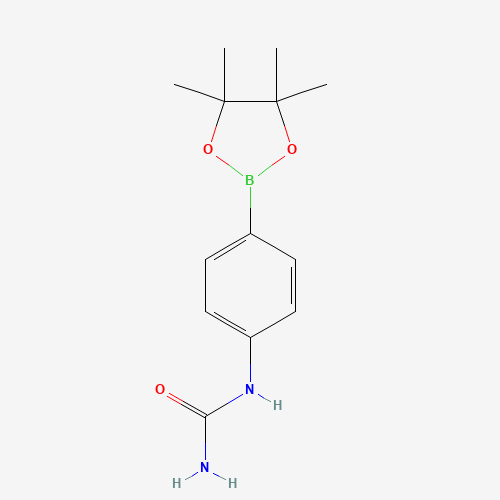1-[4-(4,4,5,5-Tetramethyl-1,3,2-dioxaborolan-2-yl)phenyl]urea (CAS: 877134-77-5) - Chemical Structure and Molecular Formula 