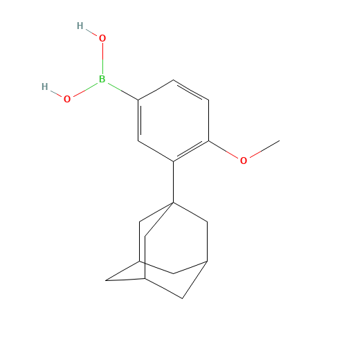 [3-(Adamantan-1-yl)-4-methoxyphenyl]boronic acid (CAS: 459423-32-6) - Chemical Structure and Molecular Formula 
