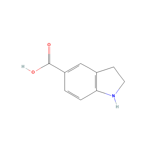 Methyl 5-indolinecarboxylate (CAS: 15861-30-0) - Chemical Structure and Molecular Formula 