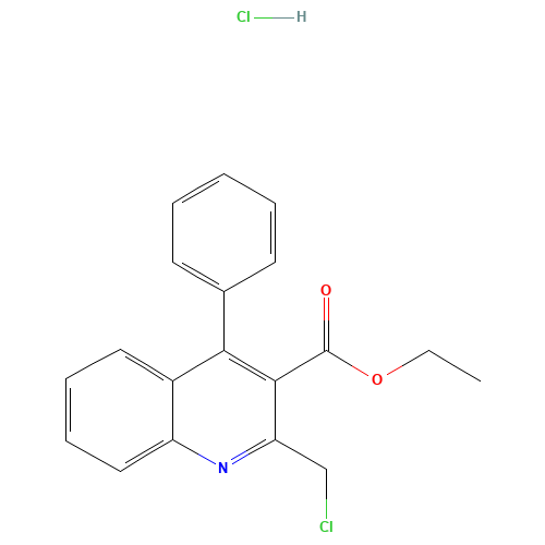 Ethyl 2-(chloromethyl)-4-phenyl-3-quinolinecarboxylate (CAS: 126334-84-7) - Chemical Structure and Molecular Formula 