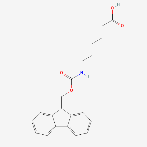 6-{[(9H-Fluoren-9-ylmethoxy)carbonyl]amino}hexanoic acid (CAS: 88574-06-5) - Chemical Structure and Molecular Formula 