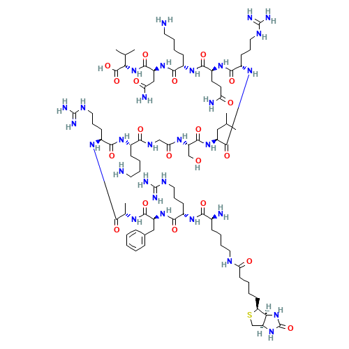 K(BIOTIN)-RFARKGSLRQKNV (CAS: 177966-62-0) - Chemical Structure and Molecular Formula 
