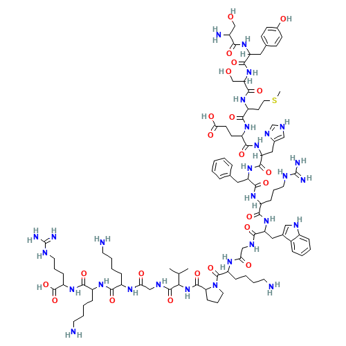 Seryltyrosylserylmethionyl-a-glutamylhistidylphenylalanylarginyltryptophylglycyllysylprolylvalylglycyllysylarginine (CAS: 7266-47-9) - Chemical Structure and Molecular Formula 