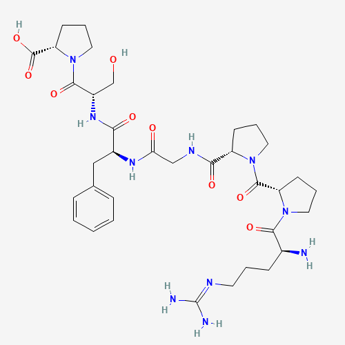 N5-(Diaminomethylene)-L-ornithyl-L-prolyl-L-prolylglycyl-L-phenylalanyl-L-seryl-L-proline (CAS: 23815-87-4) - Chemical Structure and Molecular Formula 