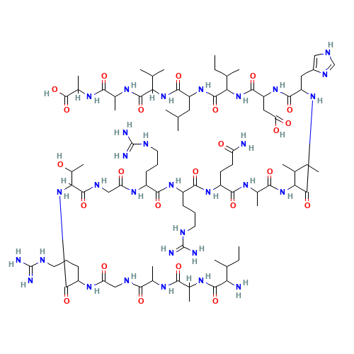 H-ILE-ALA-ALA-GLY-ARG-THR-GLY-ARG-ARG-GLN-ALA-ILE-HIS-ASP-ILE-LEU-VAL-ALA-ALA-OH (CAS: 126370-52-3) - Chemical Structure and Molecular Formula 