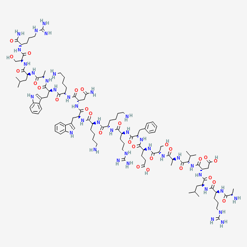 H-ALA-ARG-LEU-ASP-VAL-ALA-SER-GLU-PHE-ARG-LYS-LYS-TRP-ASN-LYS-TRP-ALA-LEU-SER-ARG-NH2 (CAS: 150238-87-2) - Chemical Structure and Molecular Formula 