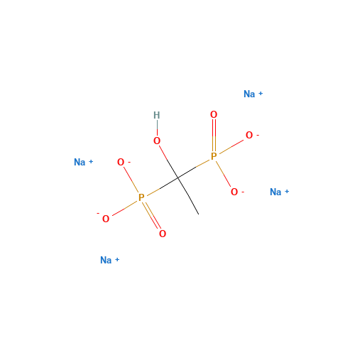 Tetrasodium (1-hydroxy-1,1-ethanediyl)bis(phosphonate) (CAS: 3794-83-0) - Chemical Structure and Molecular Formula 