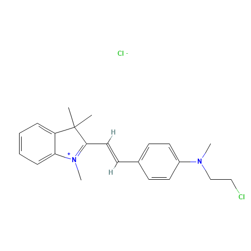 2-(2-{4-[(2-Chloroethyl)(methyl)amino]phenyl}vinyl)-1,3,3-trimethyl-3H-indolium (CAS: 3648-36-0) - Related Chemical Product