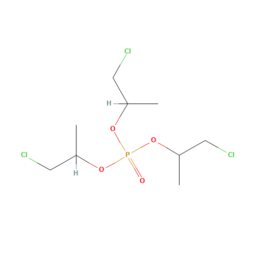 Tris(1-chloro-2-propanyl) phosphate (CAS: 13674-84-5) - Chemical Structure and Molecular Formula 