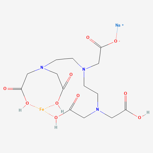 Iron(3+) sodium [{2-[{2-[bis(carboxylatomethyl)amino]ethyl}(carboxylatomethyl)amino]ethyl}(carboxymethyl)amino]acetate (1:1:1) (CAS: 12389-75-2) - Chemical Structure and Molecular Formula 