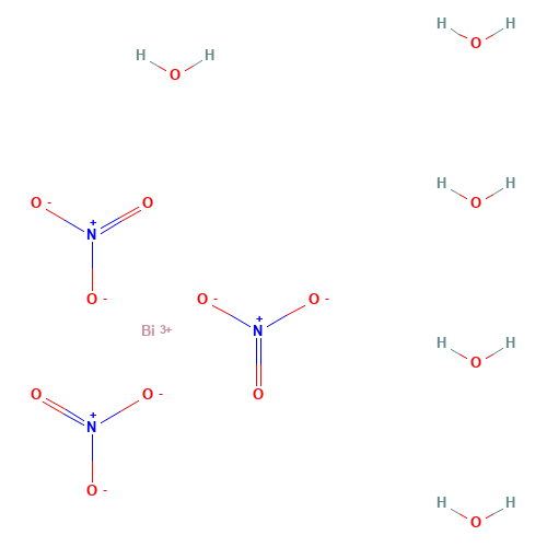 Bismuth(3+) trinitrate (CAS: 10035-06-0) - Chemical Structure and Molecular Formula 