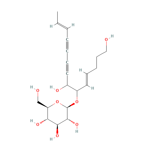 (4E,12E)-1,7-Dihydroxy-4,12-tetradecadiene-8,10-diyn-6-yl hexopyranoside (CAS: 136085-37-5) - Related Chemical Product