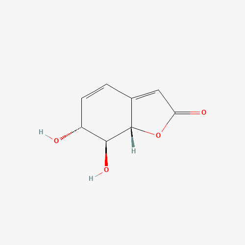 6,7-Dihydroxy-7,7a-dihydro-1-benzofuran-2(6H)-one (CAS: 61371-55-9) - Chemical Structure and Molecular Formula 