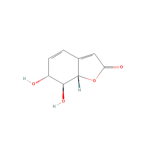 6,7-Dihydroxy-7,7a-dihydro-1-benzofuran-2(6H)-one (CAS: 61371-55-9) - Chemical Structure and Molecular Formula 