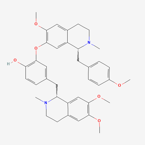 4-{[(1R)-6,7-Dimethoxy-2-methyl-1,2,3,4-tetrahydro-1-isoquinolinyl]methyl}-2-{[(1R)-6-methoxy-1-(4-methoxybenzyl)-2-methyl-1,2,3,4-tetrahydro-7-isoquinolinyl]oxy}phenol (CAS: 2292-16-2) - Related Chemical Product