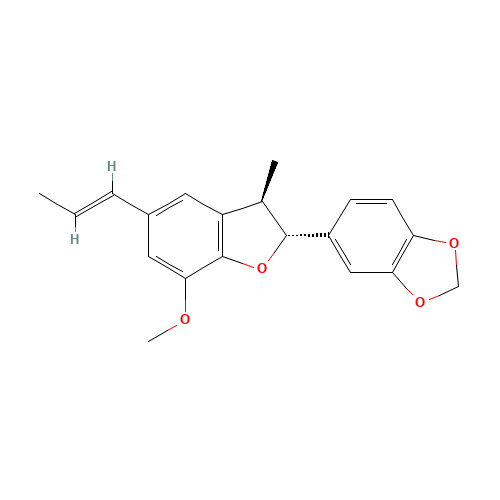 5-{(2R,3R)-7-Methoxy-3-methyl-5-[(1E)-1-propen-1-yl]-2,3-dihydro-1-benzofuran-2-yl}-1,3-benzodioxole (CAS: 51020-87-2) - Related Chemical Product