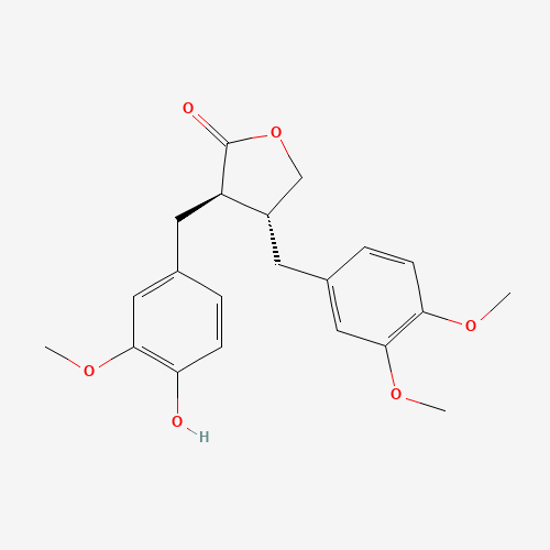 (3R,4R)-4-(3,4-Dimethoxybenzyl)-3-(4-hydroxy-3-methoxybenzyl)dihydro-2(3H)-furanone (CAS: 7770-78-7) - Chemical Structure and Molecular Formula 
