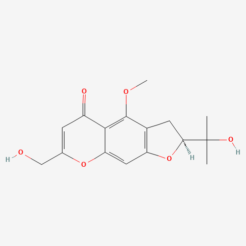 (2S)-7-(Hydroxymethyl)-2-(2-hydroxy-2-propanyl)-4-methoxy-2,3-dihydro-5H-furo[3,2-g]chromen-5-one (CAS: 37921-38-3) - Chemical Structure and Molecular Formula 