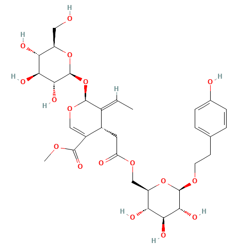 2-(4-Hydroxyphenyl)ethyl 6-O-{[(2S,3E)-3-ethylidene-2-(b-D-glucopyranosyloxy)-5-(methoxycarbonyl)-3,4-dihydro-2H-pyran-4-yl]acetyl}-b-D-glucopyranoside (CAS: 39011-92-2) - Related Chemical Product