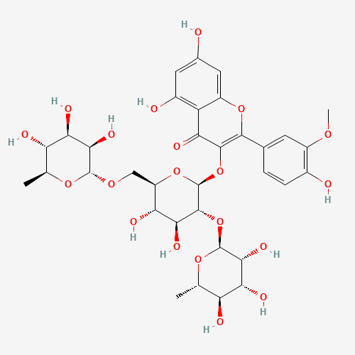5,7-Dihydroxy-2-(4-hydroxy-3-methoxyphenyl)-4-oxo-4H-chromen-3-yl 6-deoxy-a-L-mannopyranosyl-(1->2)-[6-deoxy-a-L-mannopyranosyl-(1->6)]-D-glucopyranoside (CAS: 104472-68-6) - Related Chemical Product