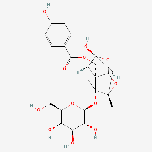 [3-(Hexopyranosyloxy)-6-hydroxy-8-methyl-9,10-dioxatetracyclo[4.3.1.02,5.03,8]dec-2-yl]methyl 4-hydroxybenzoate (CAS: 39011-91-1) - Related Chemical Product