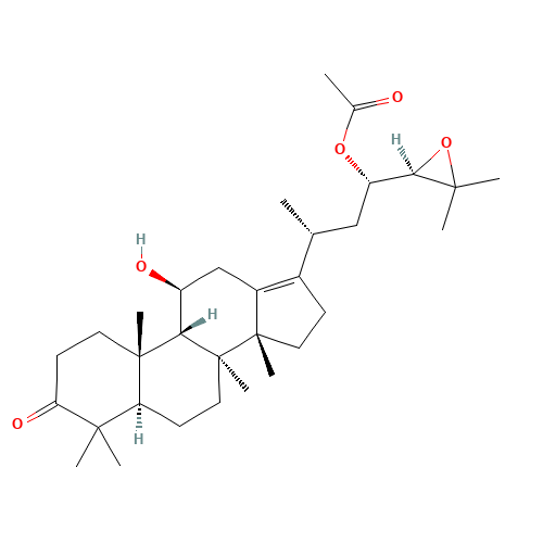 (5ξ,8a,9ξ,11b,14b,20ξ)-11-Hydroxy-3-oxo-24,25-epoxydammar-13(17)-en-23-yl acetate (CAS: 26575-95-1) - Related Chemical Product