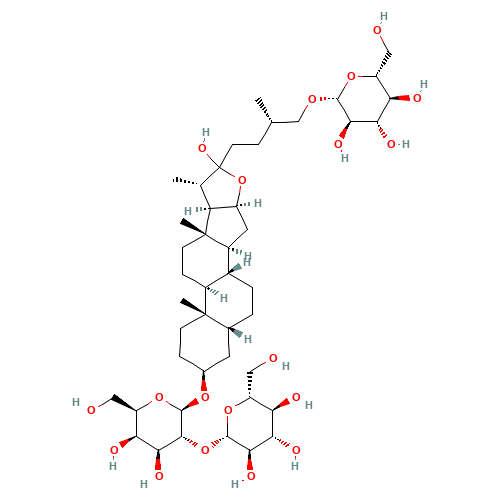 (3b,5b,25S)-26-(b-D-Glucopyranosyloxy)-22-hydroxyfurostan-3-yl 2-O-b-D-glucopyranosyl-b-D-galactopyranoside (CAS: 136656-07-0) - Related Chemical Product