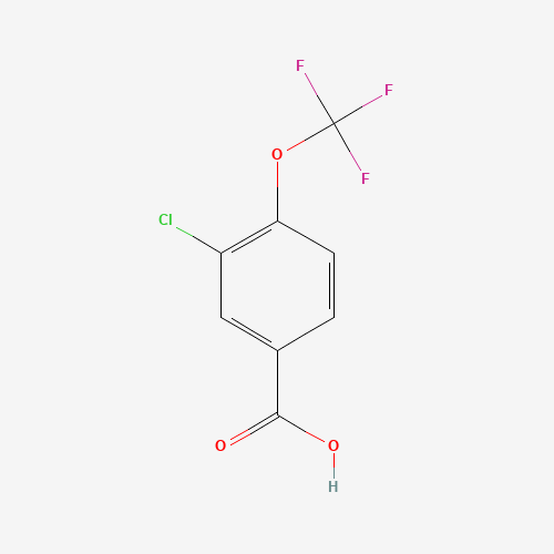 3-Chloro-4-(trifluoromethoxy)benzoic acid chemical structure 3-Chloro-4-(trifluoromethoxy)benzoic acid (CAS: 158580-93-9) - Chemical Structure and Molecular Formula
