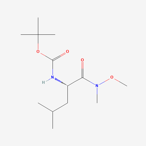 N-Methoxy-N-methyl-N2-{[(2-methyl-2-propanyl)oxy]carbonyl}-L-leucinamide (CAS: 87694-50-6) - Chemical Structure and Molecular Formula 