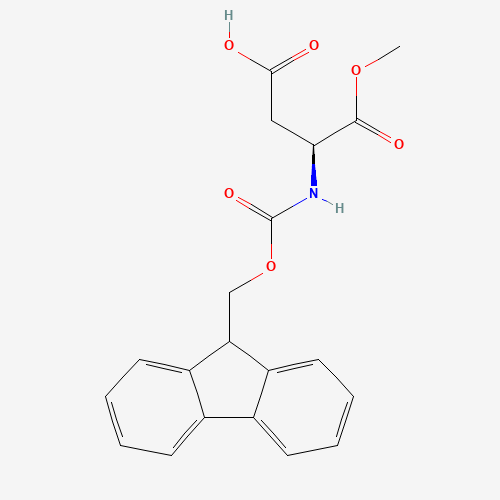 (2S)-2-{[(9H-Fluoren-9-ylmethoxy)carbonyl]amino}-4-methoxy-4-oxobutanoic acid (CAS: 145038-52-4) - Chemical Structure and Molecular Formula 