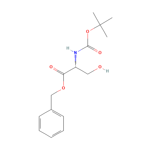 Benzyl N-{[(2-methyl-2-propanyl)oxy]carbonyl}-L-serinate (CAS: 141527-78-8) - Chemical Structure and Molecular Formula 