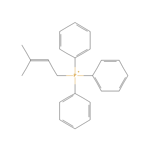 (3-Methyl-2-buten-1-yl)(triphenyl)phosphonium (CAS: 52750-95-5) - Chemical Structure and Molecular Formula 