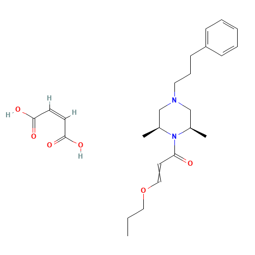 cis-2,6-DiMethyl-1-(1-oxo-3-propoxy-2-propenyl)-4-(3-phenylpropyl)-Piperazine (2Z)-2-butenedioate (CAS: 63378-13-2) - Chemical Structure and Molecular Formula 