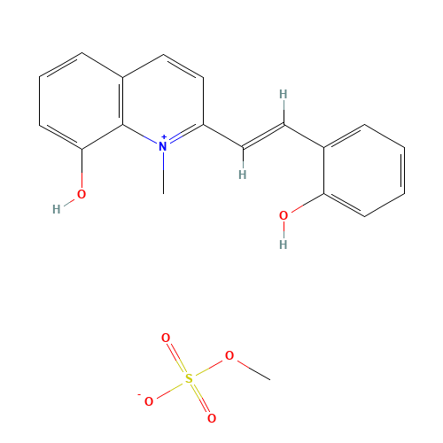 2-[(E)-2-(2-hydroxyphenyl)vinyl]-1-methyl-quinolin-1-ium-8-ol; methyl hydrogen sulfate (CAS: 6964-61-0) - Related Chemical Product