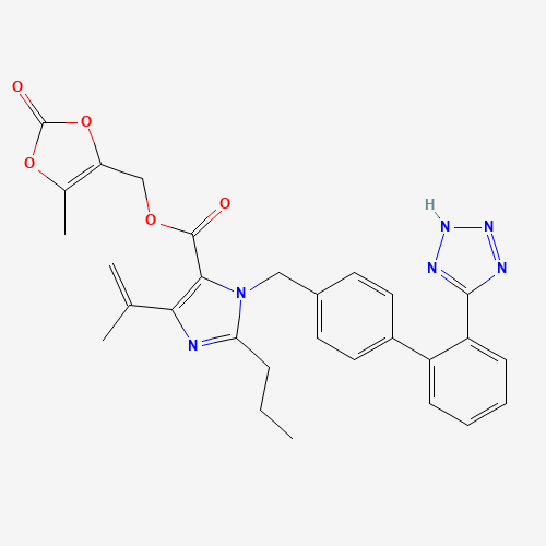 4-(1-Methylethenyl)-2-propyl-1-[[2'-(2H-tetrazol-5-yl)[1,1'-biphenyl]-4-yl]methyl]-1H-Imidazole-5-carboxylic acid(5-methyl-2-oxo-1,3-dioxol-4-yl)methylester (CAS: 879562-26-2) - Chemical Structure and Molecular Formula 