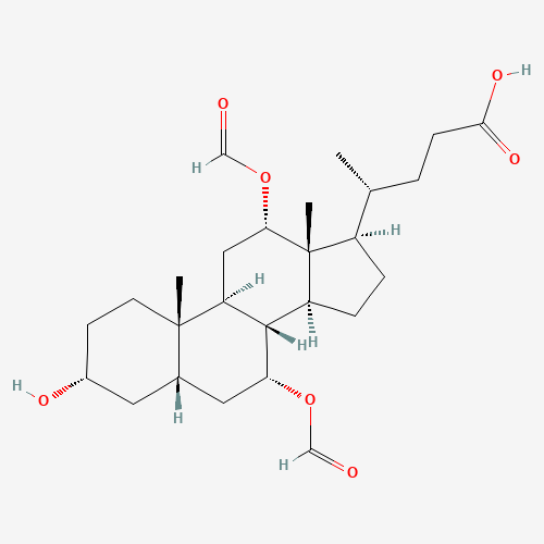 (3alpha,5beta,7alpha,12alpha)-7,12-Bis(formyloxy)-3-hydroxycholan-24-oic acid (CAS: 64986-86-3) - Chemical Structure and Molecular Formula 