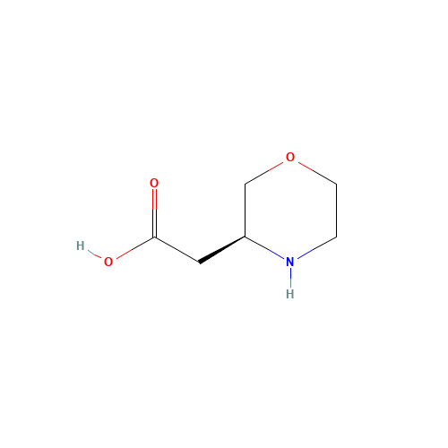 (S)-Morpholin-3-yl-acetic acid (CAS: 1257856-13-5) - Chemical Structure and Molecular Formula 