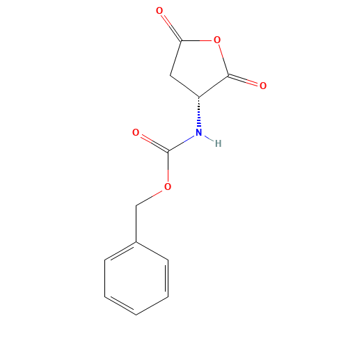 (R)-Benzyl (2,5-dioxotetrahydrofuran-3-yl)carbamate (CAS: 75443-62-8) - Chemical Structure and Molecular Formula 