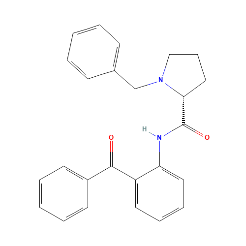(R)-N-(2-Benzoylphenyl)-2-benzyl-prolinamide (CAS: 105024-93-9) - Chemical Structure and Molecular Formula 