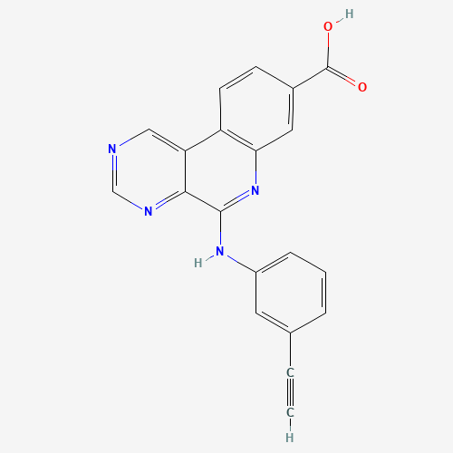 5-[(3-ethynylphenyl)amino]pyrimido[4,5-c]quinoline-8-carboxylic acid (CAS: 1009821-06-0) - Chemical Structure and Molecular Formula 