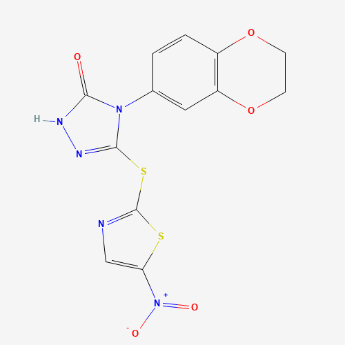 3H-1,2,4-Triazol-3-one, 4-(2,3-dihydro-1,4-benzodioxin-6-yl)-2,4-dihydro-5-[(5-nitro-2-thiazolyl)thio]- (CAS: 883065-90-5) - Related Chemical Product