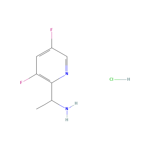 1-(3,5-Difluoro-2-pyridinyl)ethanamine hydrochloride (1:1) (CAS: 1065267-25-5) - Chemical Structure and Molecular Formula 