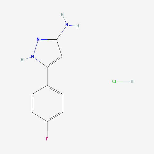 5-(4-Fluorophenyl)-1H-pyrazol-3-amine hydrochloride (CAS: 1025447-54-4) - Chemical Structure and Molecular Formula 