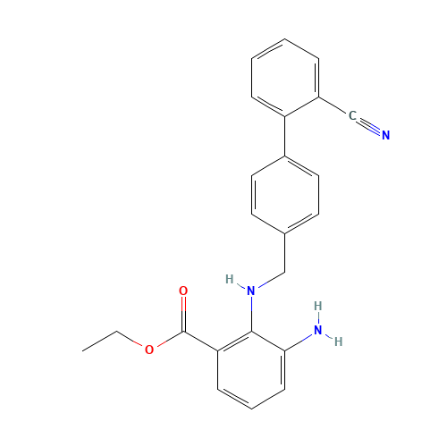 Ethyl 3-amino-2-{[(2'-cyano-4-biphenylyl)methyl]amino}benzoate (CAS: 136285-69-3) - Related Chemical Product