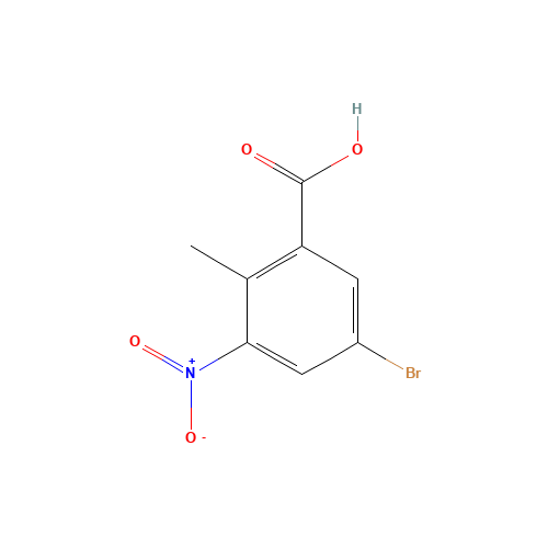 5-BROMO-2-METHYL-3-NITROBENZOIC ACID (CAS: 107650-20-4) - Chemical Structure and Molecular Formula 